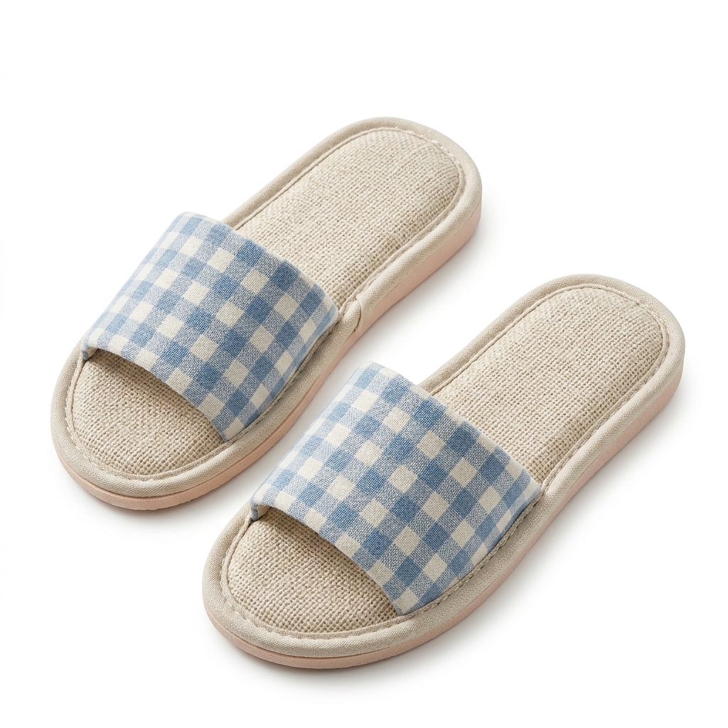 Comfort Gingham House Slippers for Women