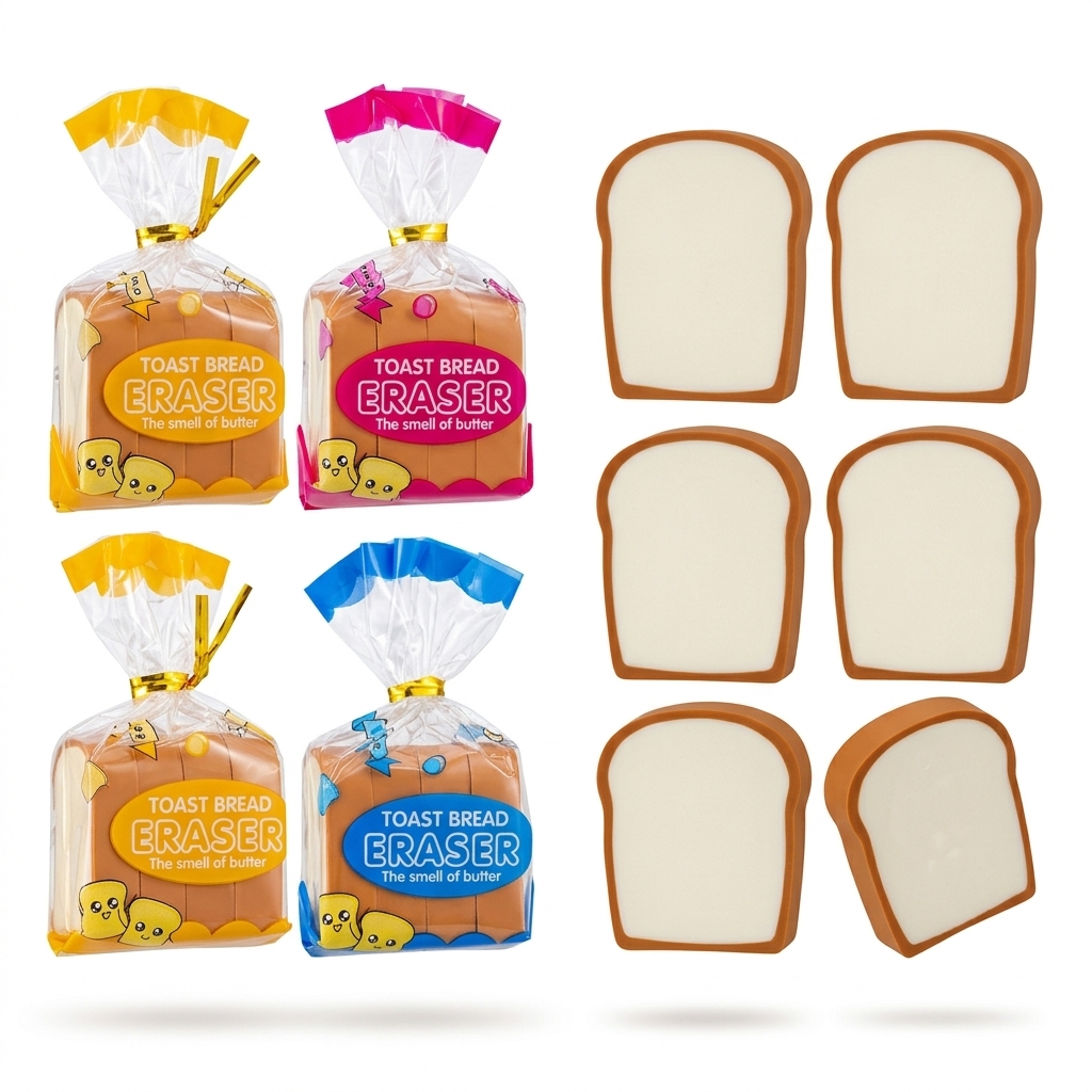 Toast Bread Erasers Set | Novelty Erasers
