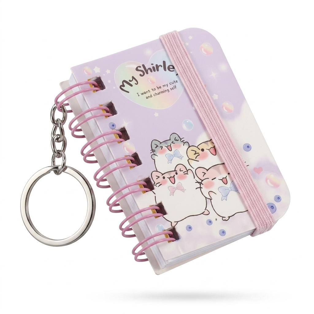 Cute Animal Spiral Keychain Notebook