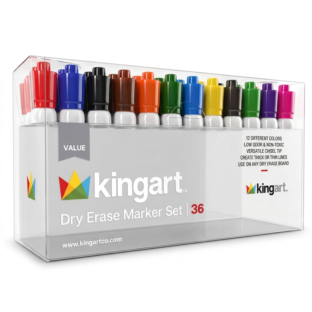 Kingart Dry Erase Marker Set 36 Pcs