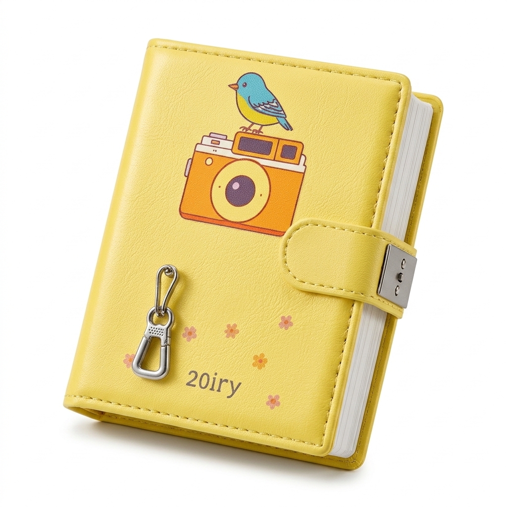 Yellow Bird Camera Locked Diary | Journal & Notebook