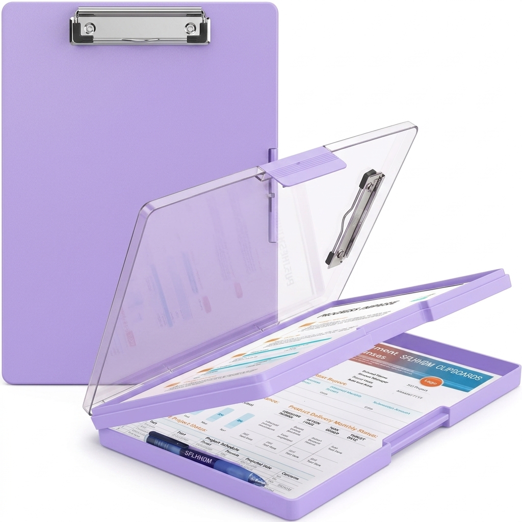 A4 Plastic Clipboard with Storage & Cover
