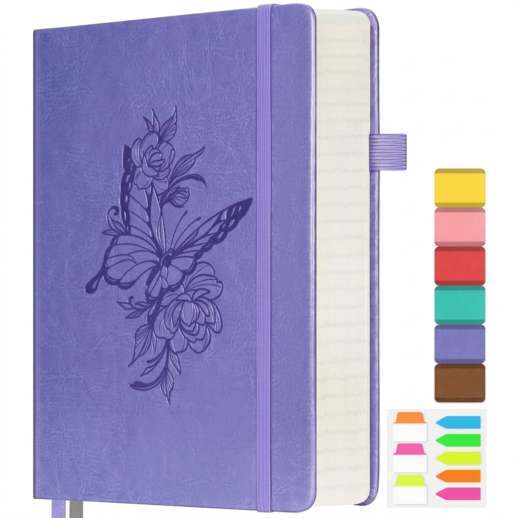 Butterfly Design A5 Notebook Journal with Sticky Notes