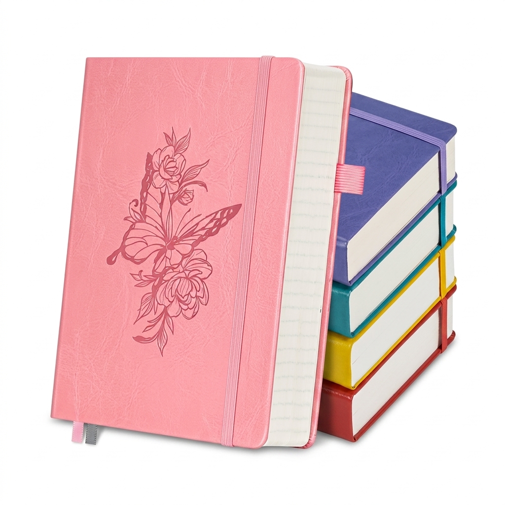 Stylish A5 Butterfly Notebook with Elastic Band