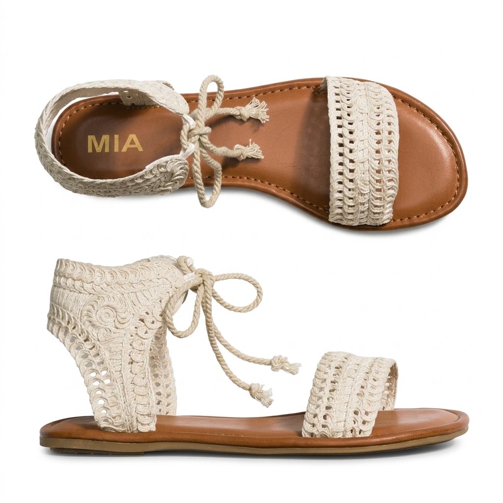 Stylish Crochet Lace-up Flat Sandals for Women