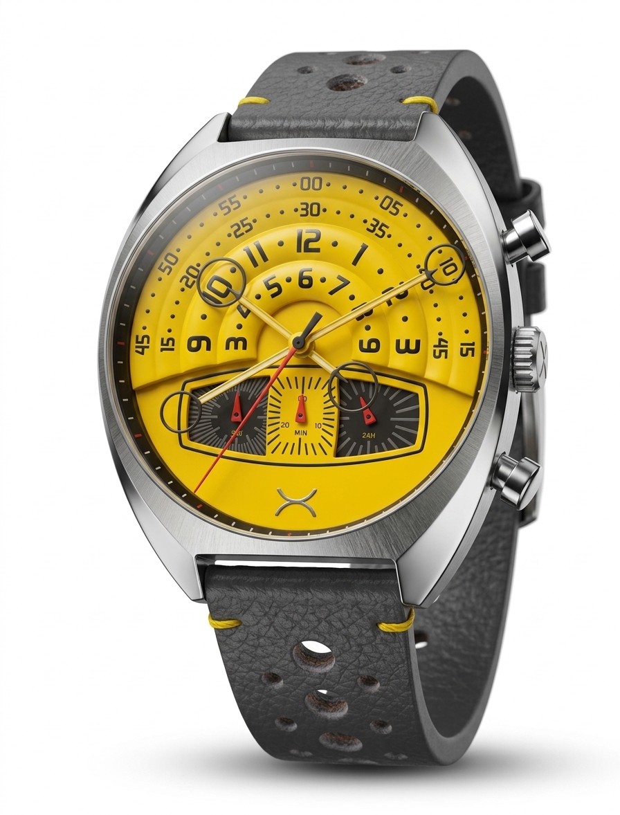Men's Yellow Dial Chronograph Style Watch
