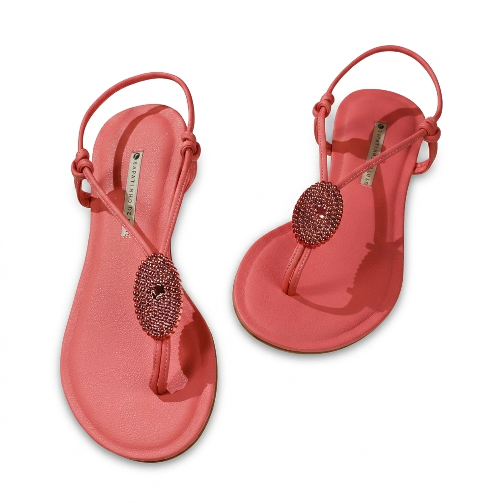 Stylish Embellished Slingback Flat Sandals