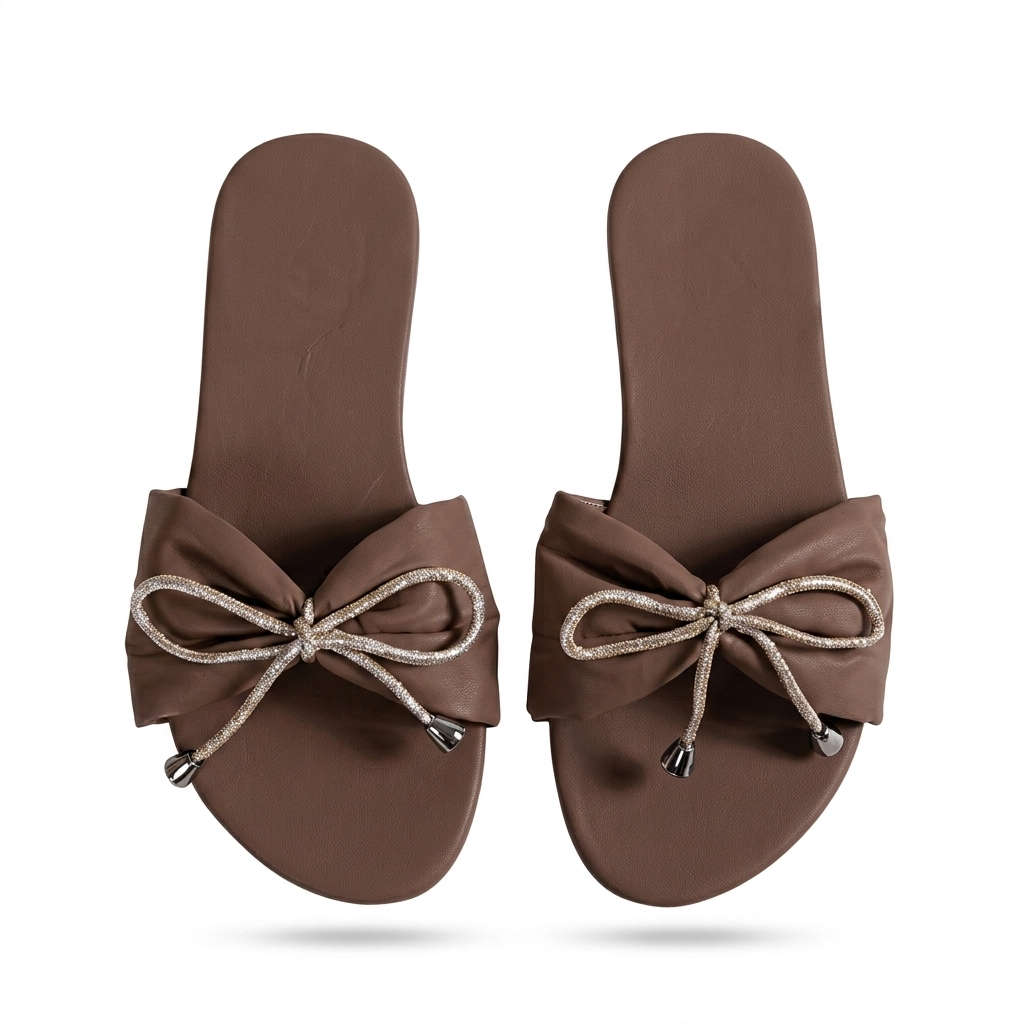 Stylish Women's Embellished Bow Knot Sliders
