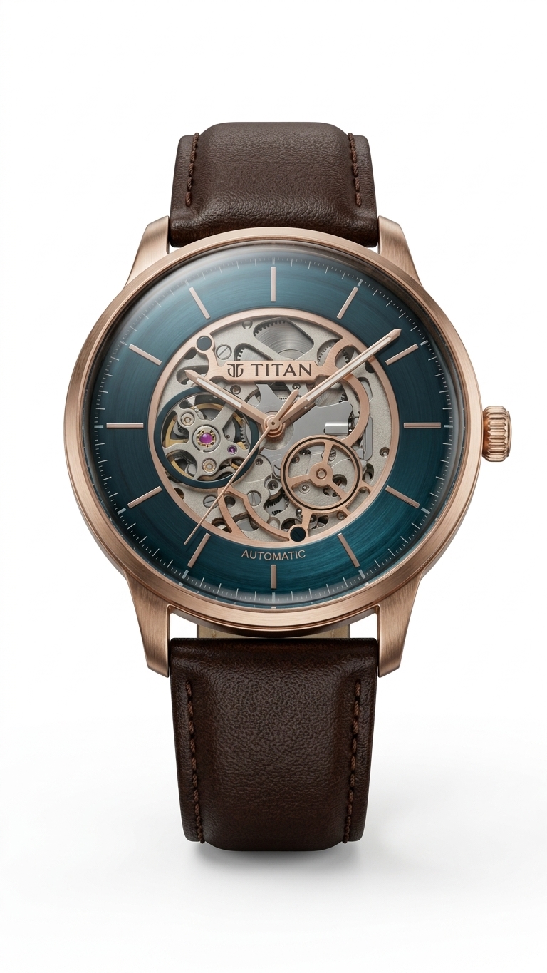 Titan Men's Automatic Watch - Rose Gold Case