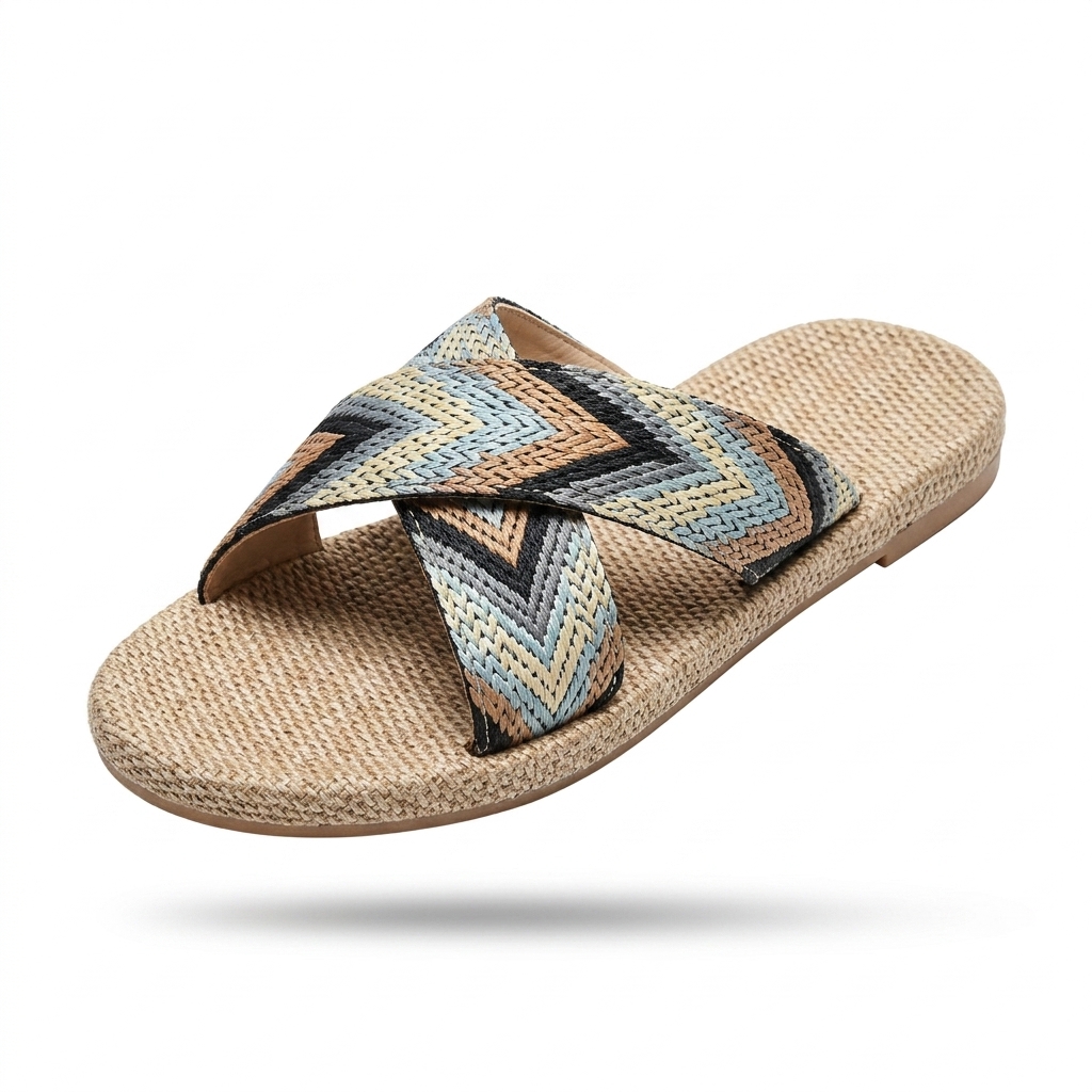 Trendy Woven Jute Slippers for Women