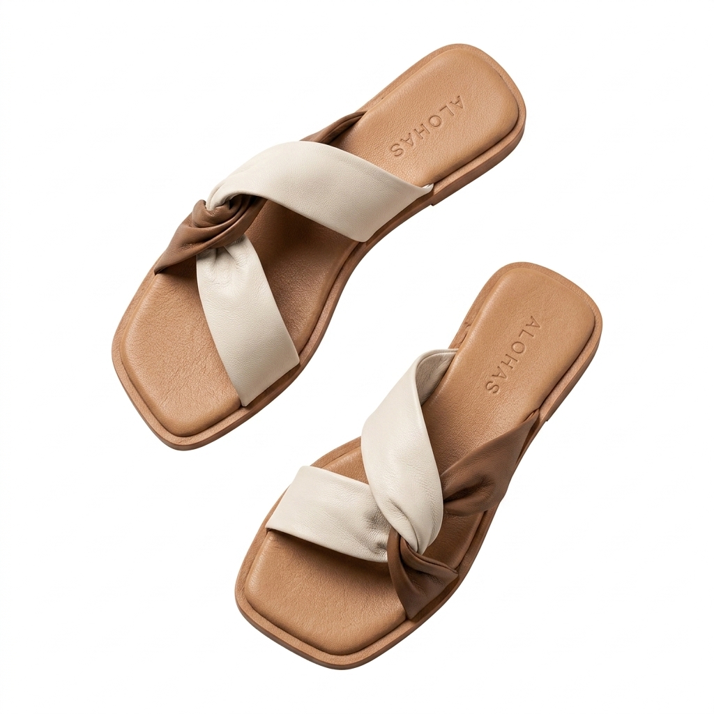 Stylish Women's Dual-Tone Flat Sandals