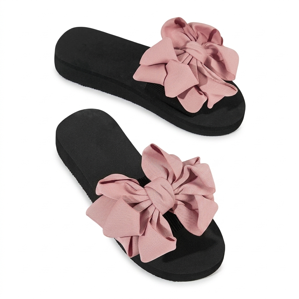 Women's Platform Sliders with Bow | Fashion Footwear
