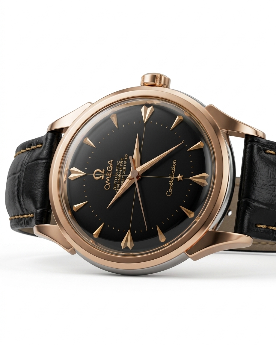 Stylish Rose Gold & Black Dial Watch for Men