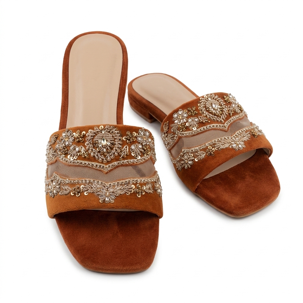 Women's Ethnic Embellished Sliders