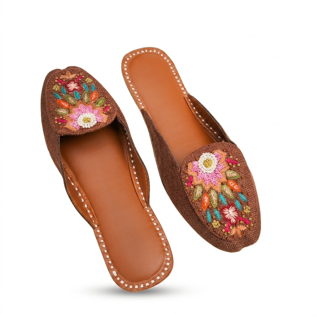Embroidered Jutti Mules for Women | Ethnic Slip-Ons