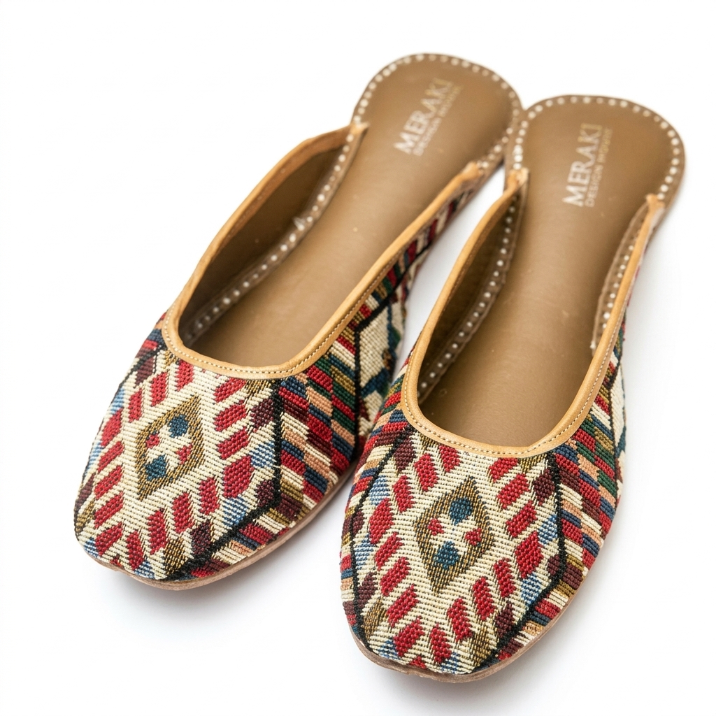 Stylish Embroidered Backless Mules