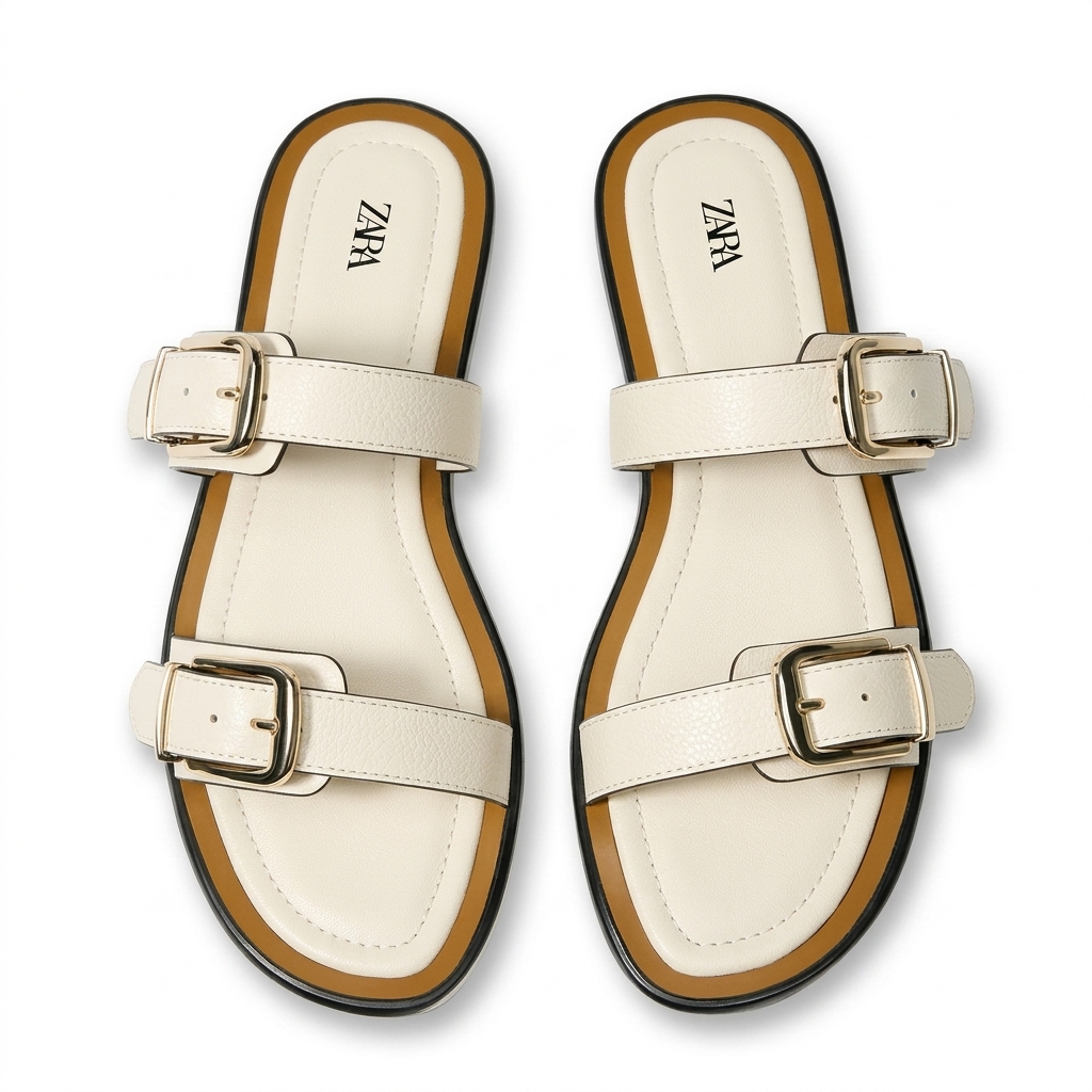 Zara Women's Buckled Flat Sandals