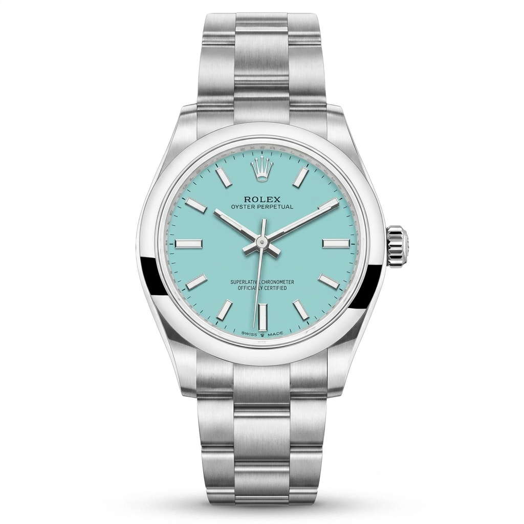 Rolex Style Oyster Perpetual Turquoise Watch