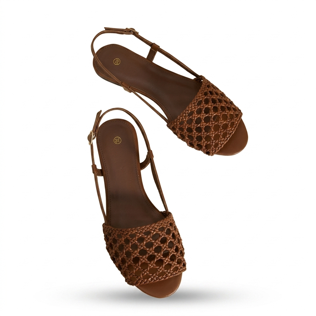 Brown Woven Flats for Women | Stylish Sandals
