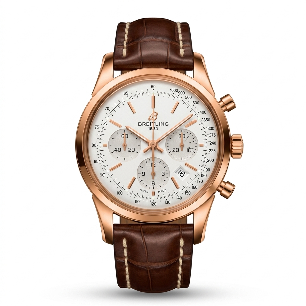 Breitling Chronograph Rose Gold Tone Watch