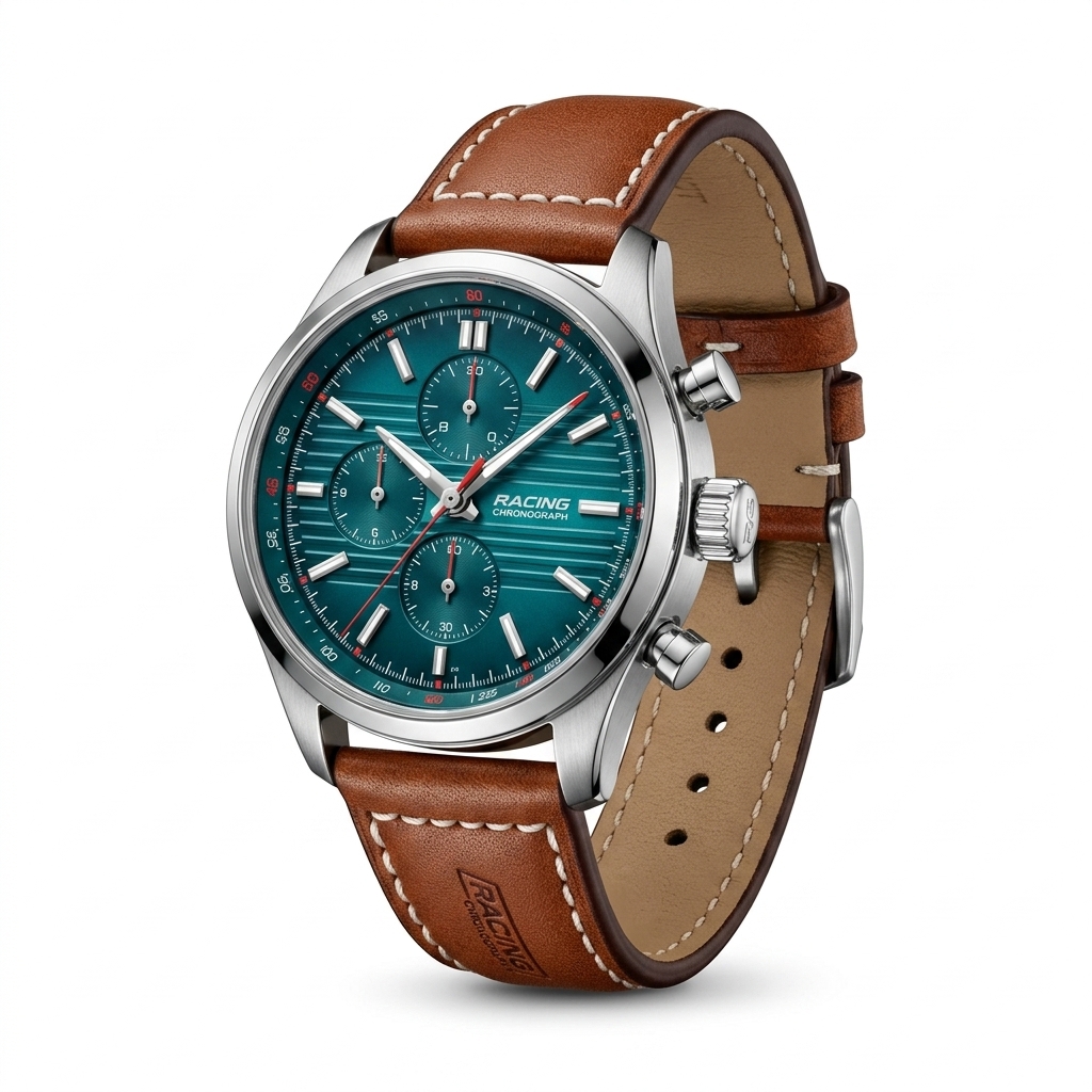 Men's Racing Chronograph Watch Teal Dial