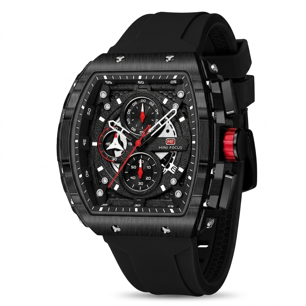Mini Focus Men's Sporty Black Chrono Watch