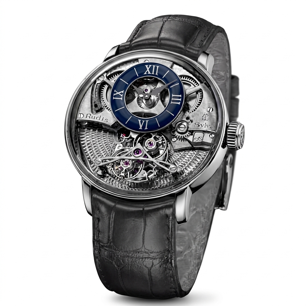 Men's Skeleton Automatic Watch with Leather Strap