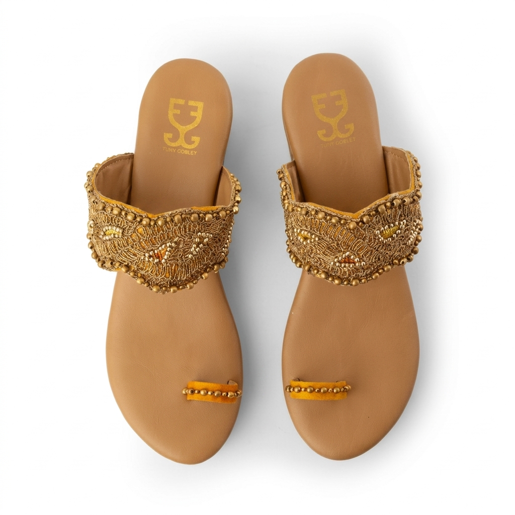 Embellished Flat Toe-Ring Sandals for Women