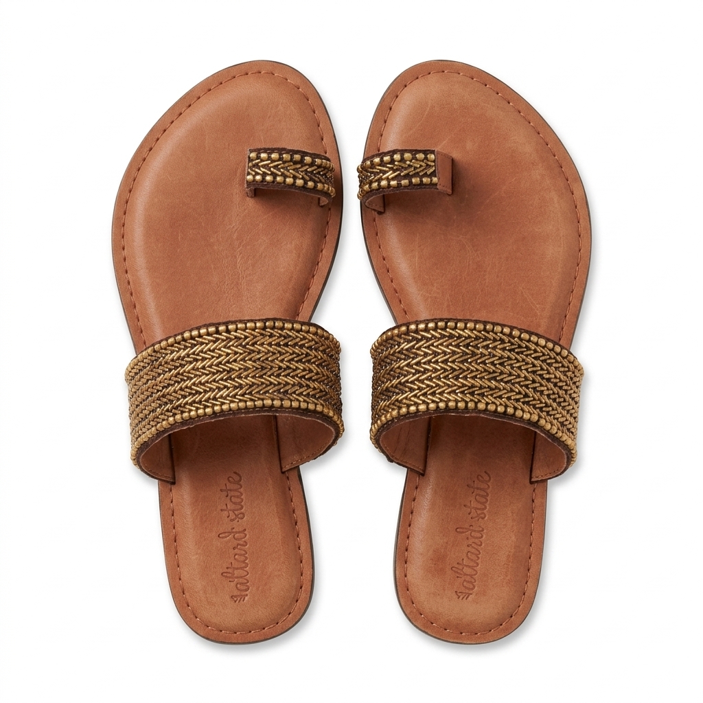 Stylish Beaded Flat Sandals for Women