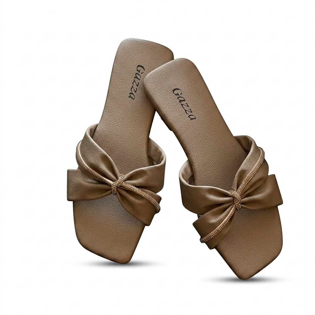 Stylish Bow Design Flat Sliders for Women