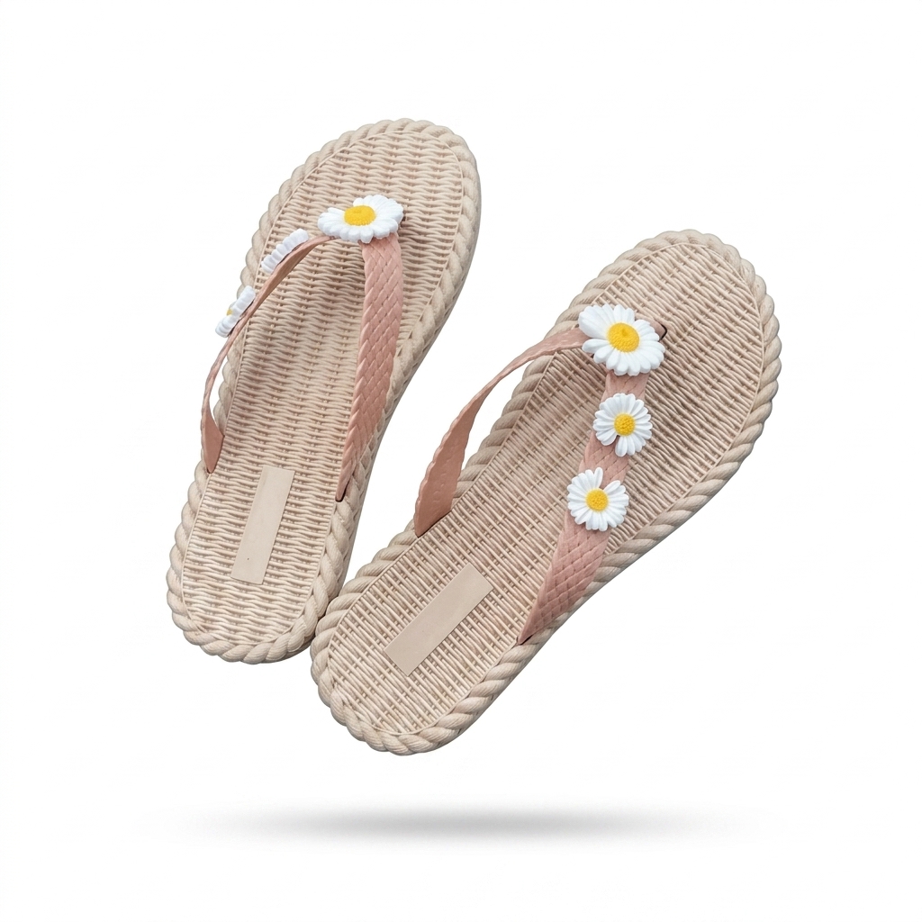 Women's Daisy Woven Flat Slippers
