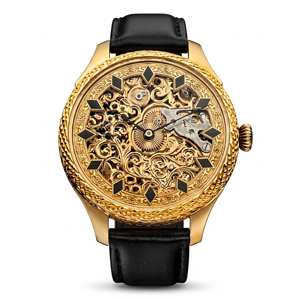 Luxury Gold Skeleton Men's Watch | Mechanical