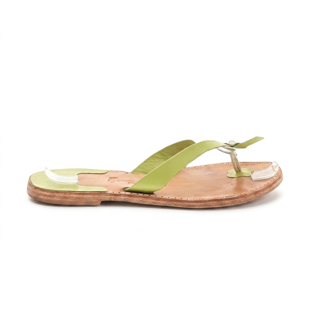 Stylish Green Flat Thong Sandals for Women