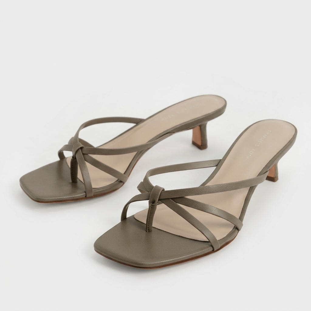 Charles & Keith Women's Strappy Knot Heel Sandals