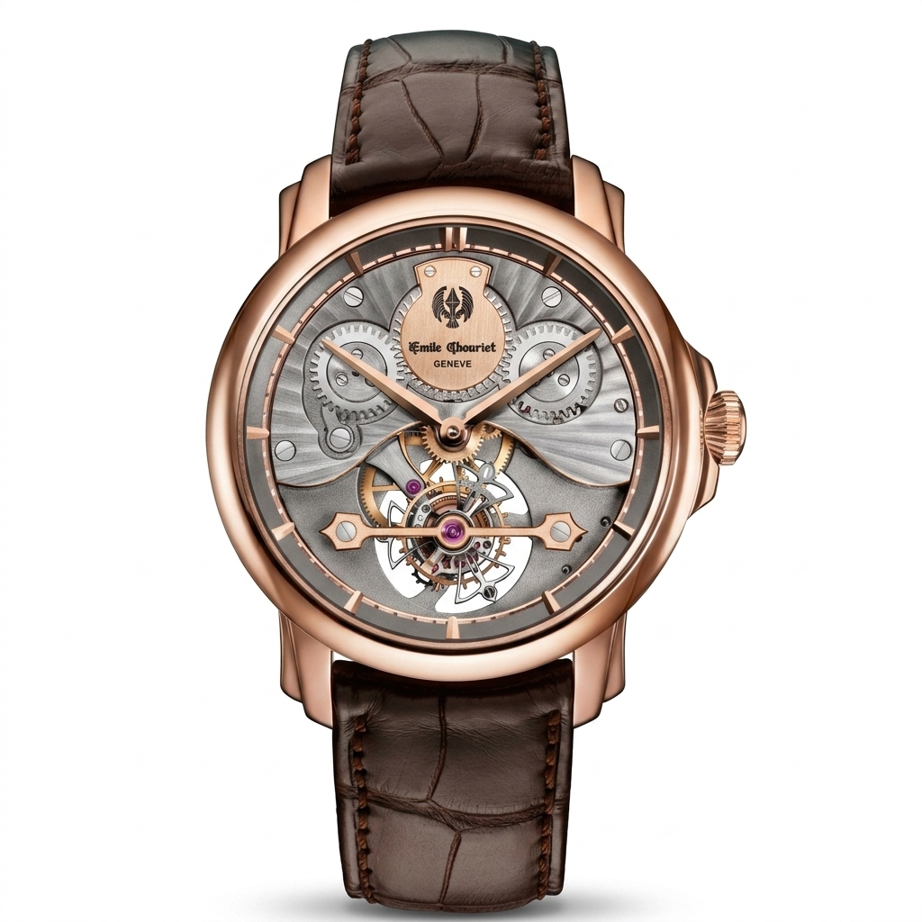 Stylish Rose Gold Tone Skeleton Watch