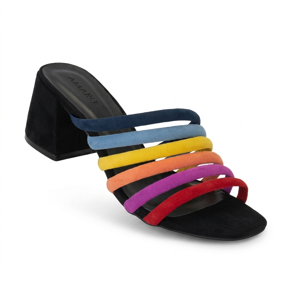Trendy Multicolor Block Heel Sandals for Women