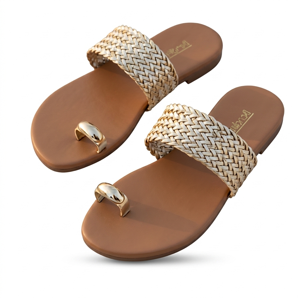 Stylish Braided Toe Ring Flat Sandals for Women