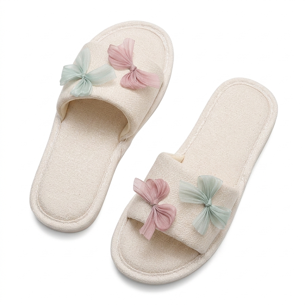 Women's Bow Design Soft Indoor Slippers