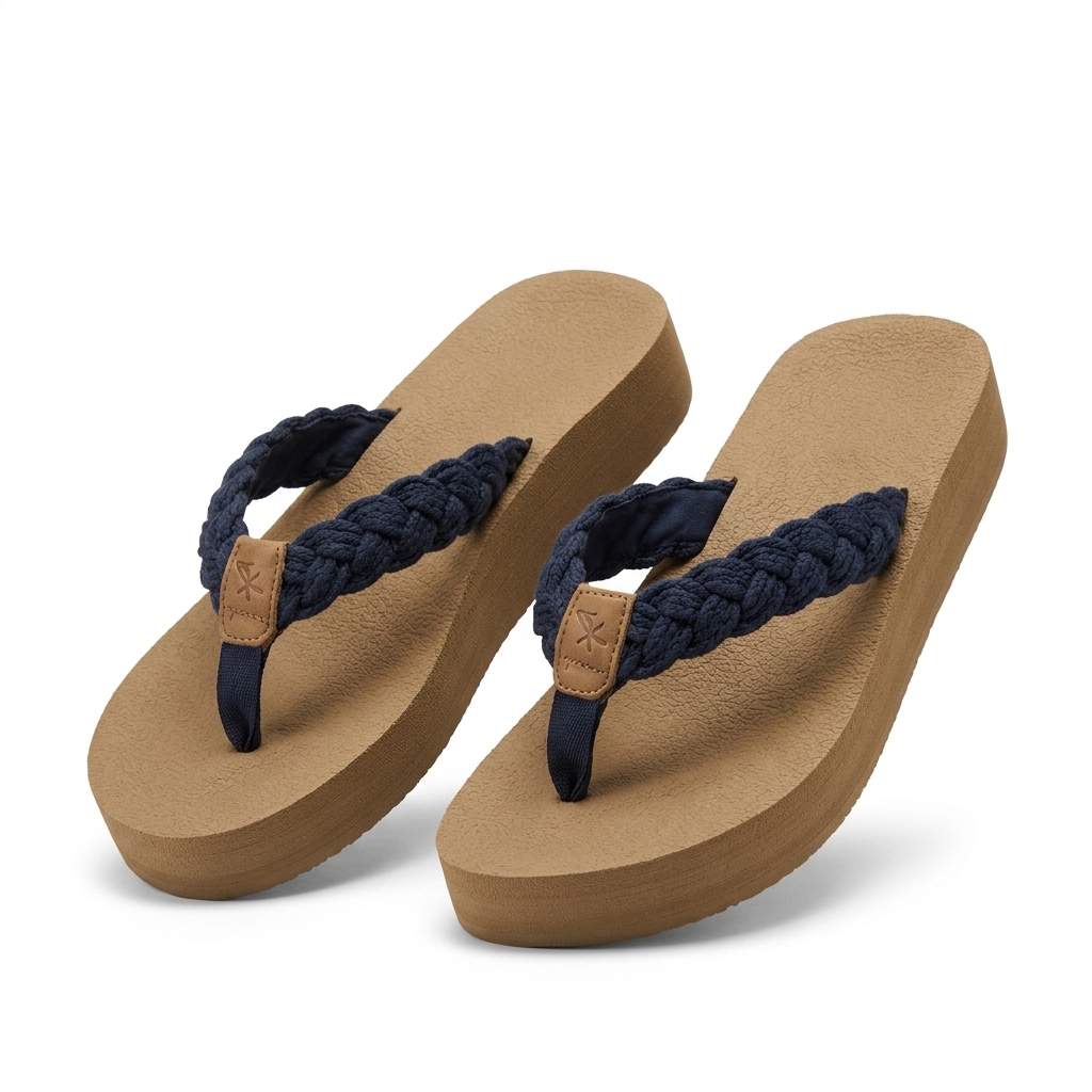 Stylish Braided Platform Flip-Flops for Women