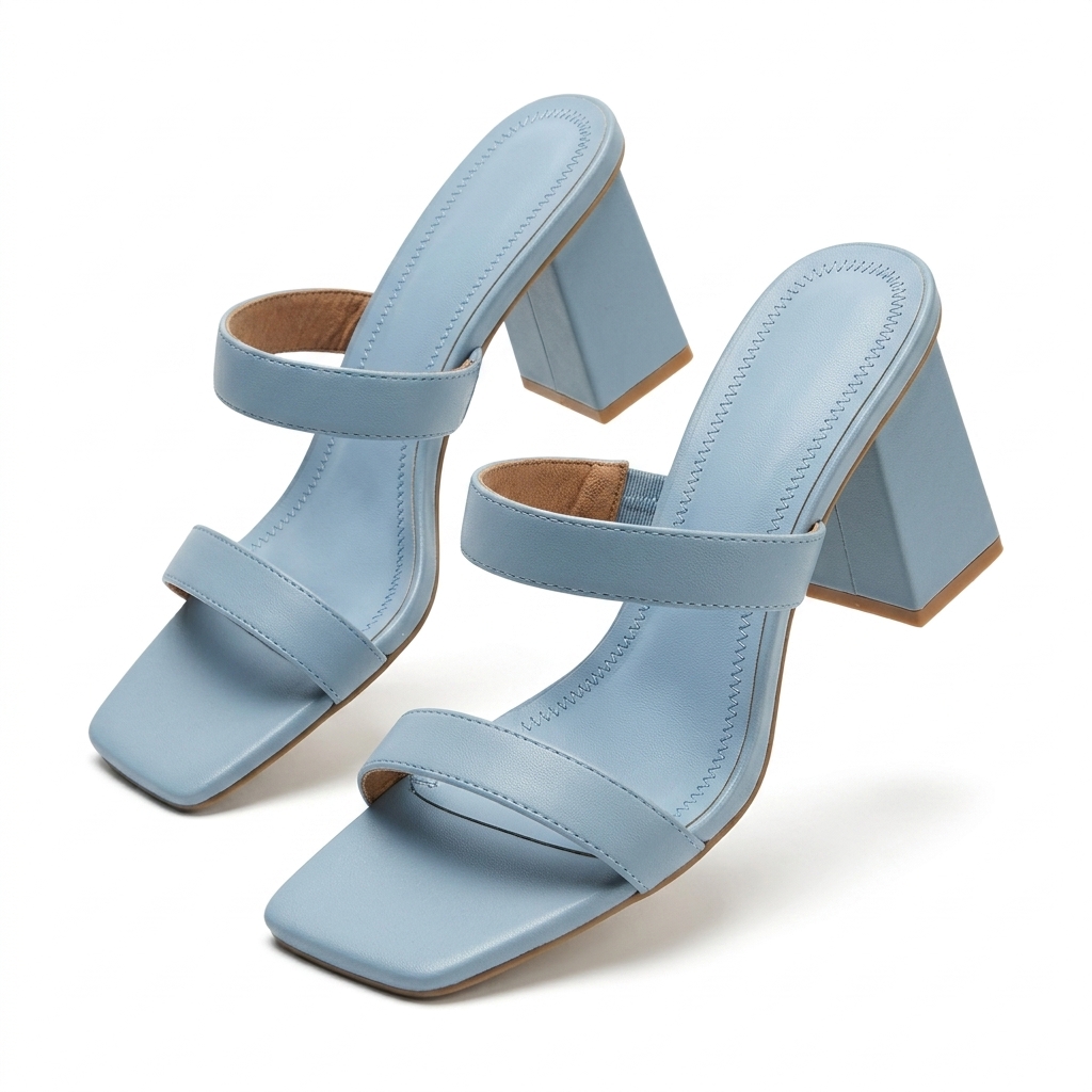 Royal Blue Velvet Embellished Slides
