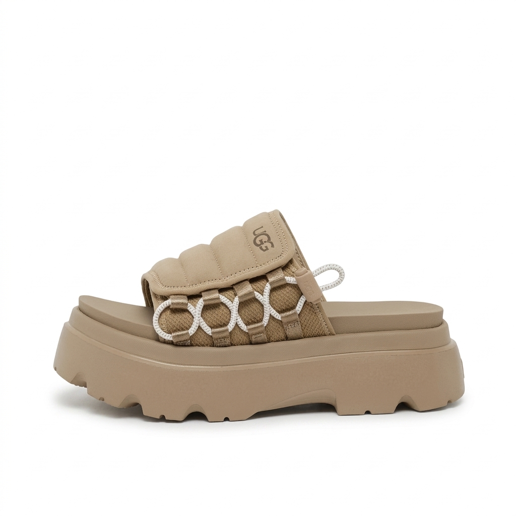 UGG Women's Platform Padded Cord Slides