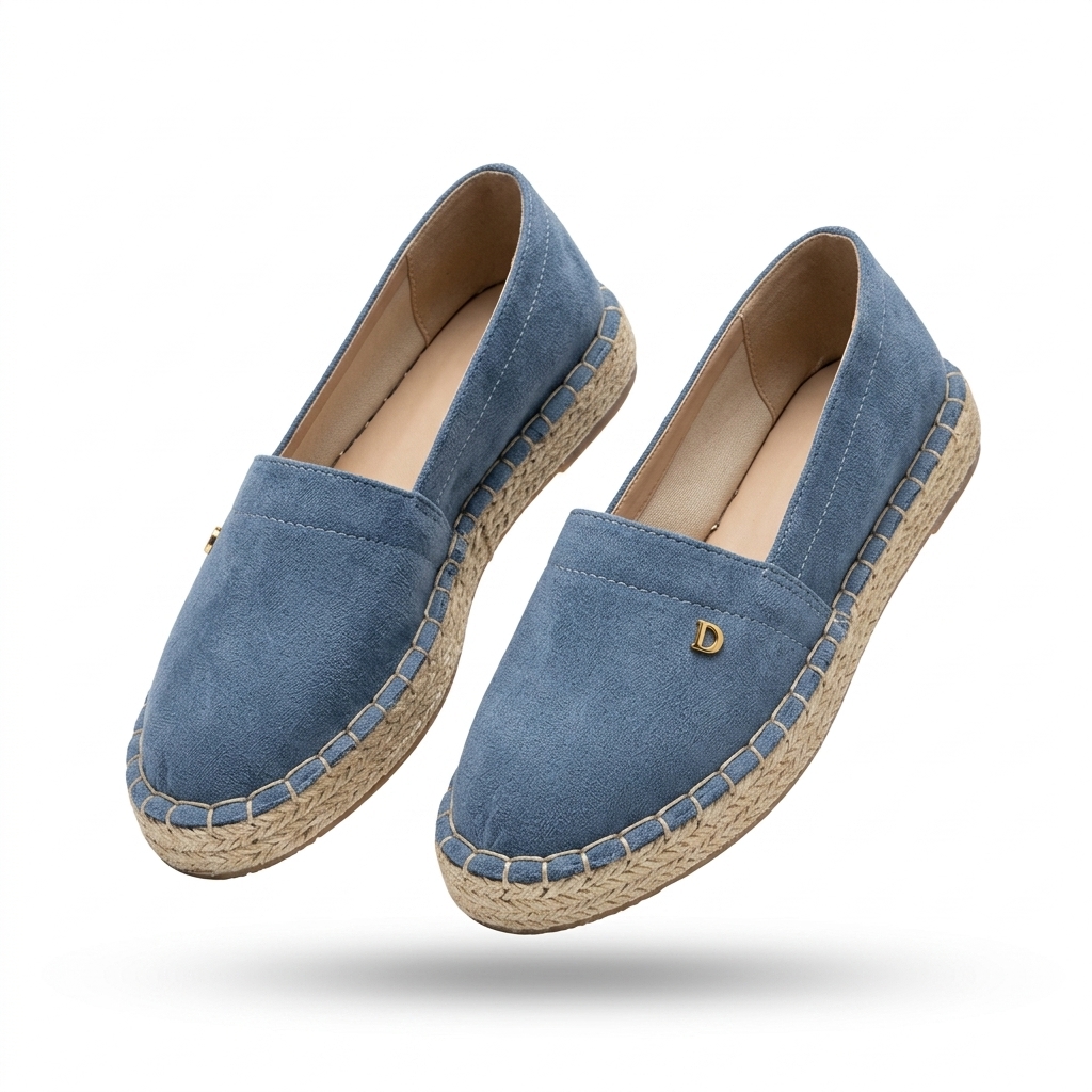 Women's Blue Espadrille Casual Slip-On Flats