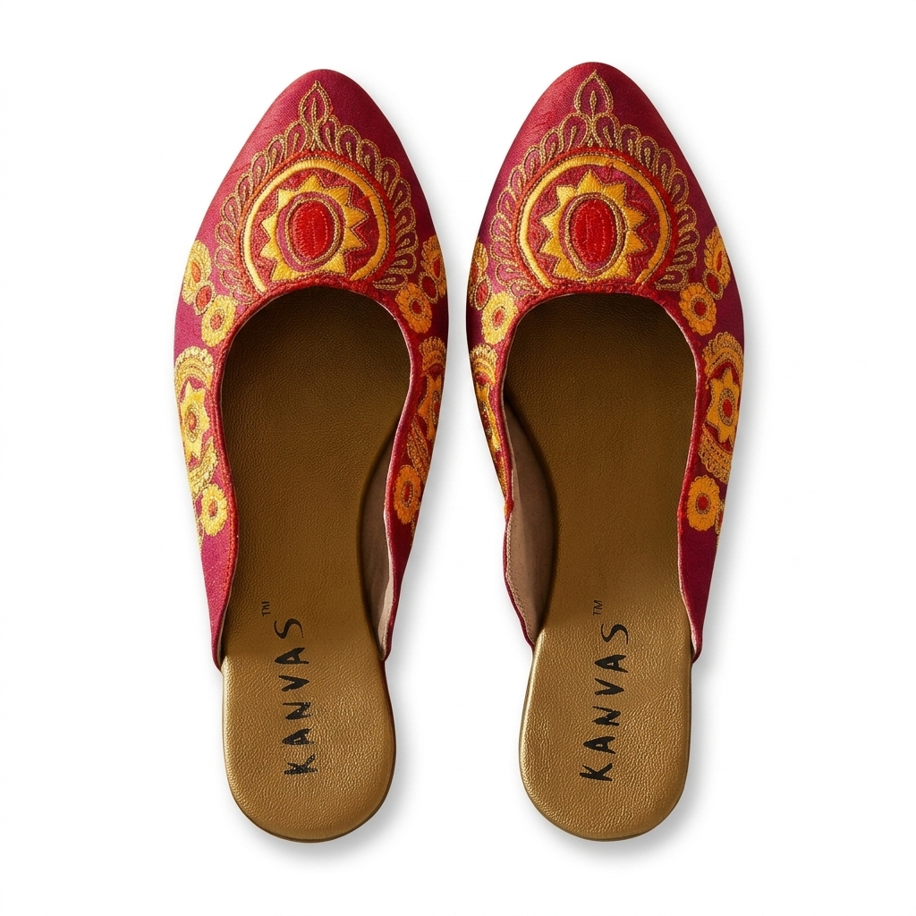 Ethnic Embroidered Mules for Women