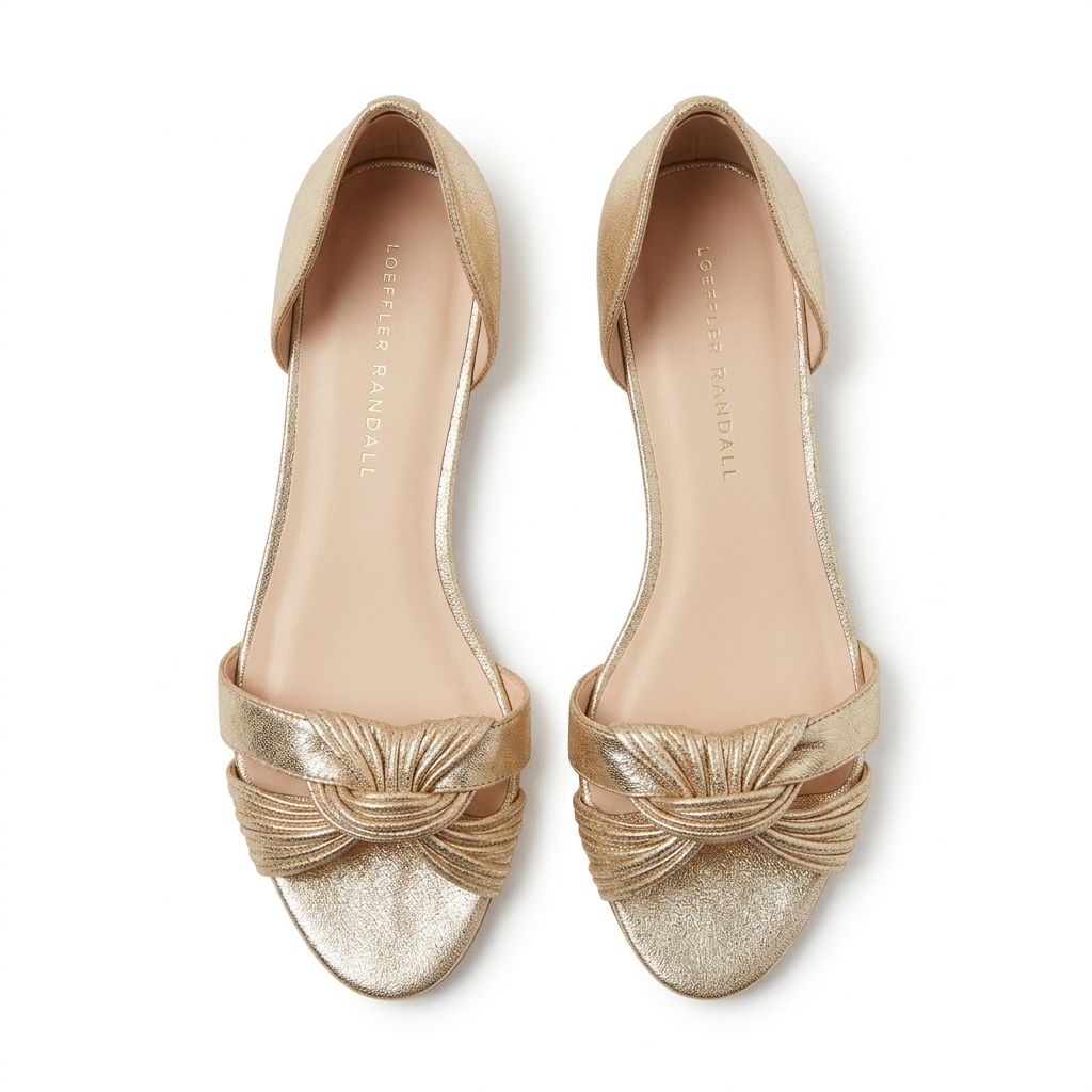 Loeffler Randall Gold Knot Flats for Women