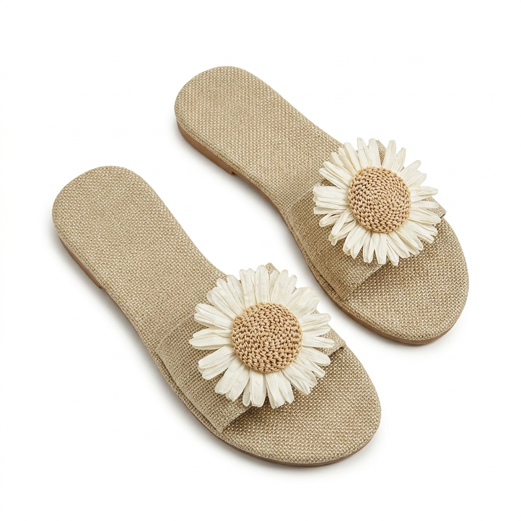 Floral Jute Slippers for Women | Stylish Comfort