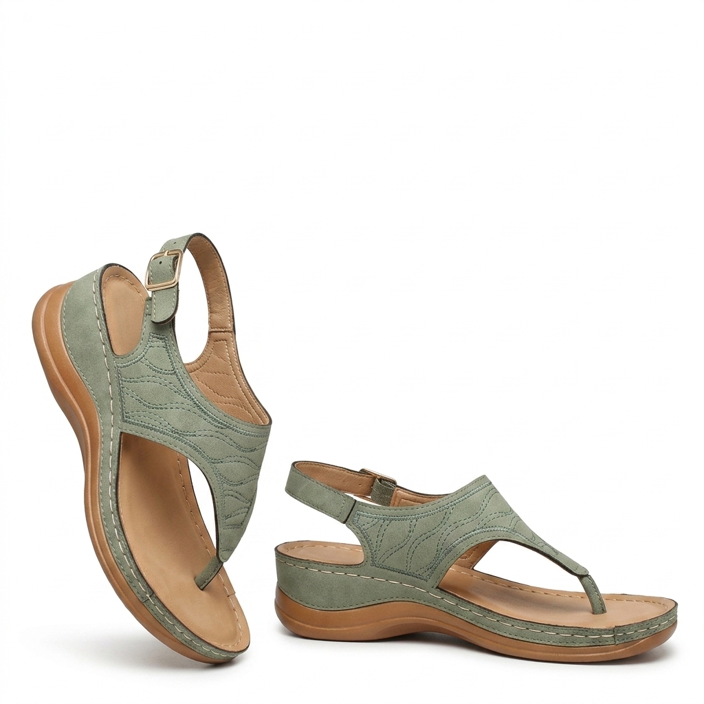 Comfort Women's Thong Sandals with Ankle Strap