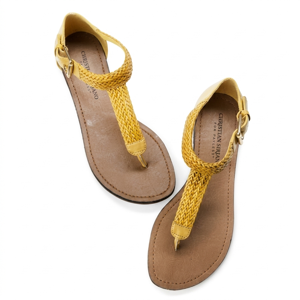 Stylish Yellow Braided Flat Sandals for Women