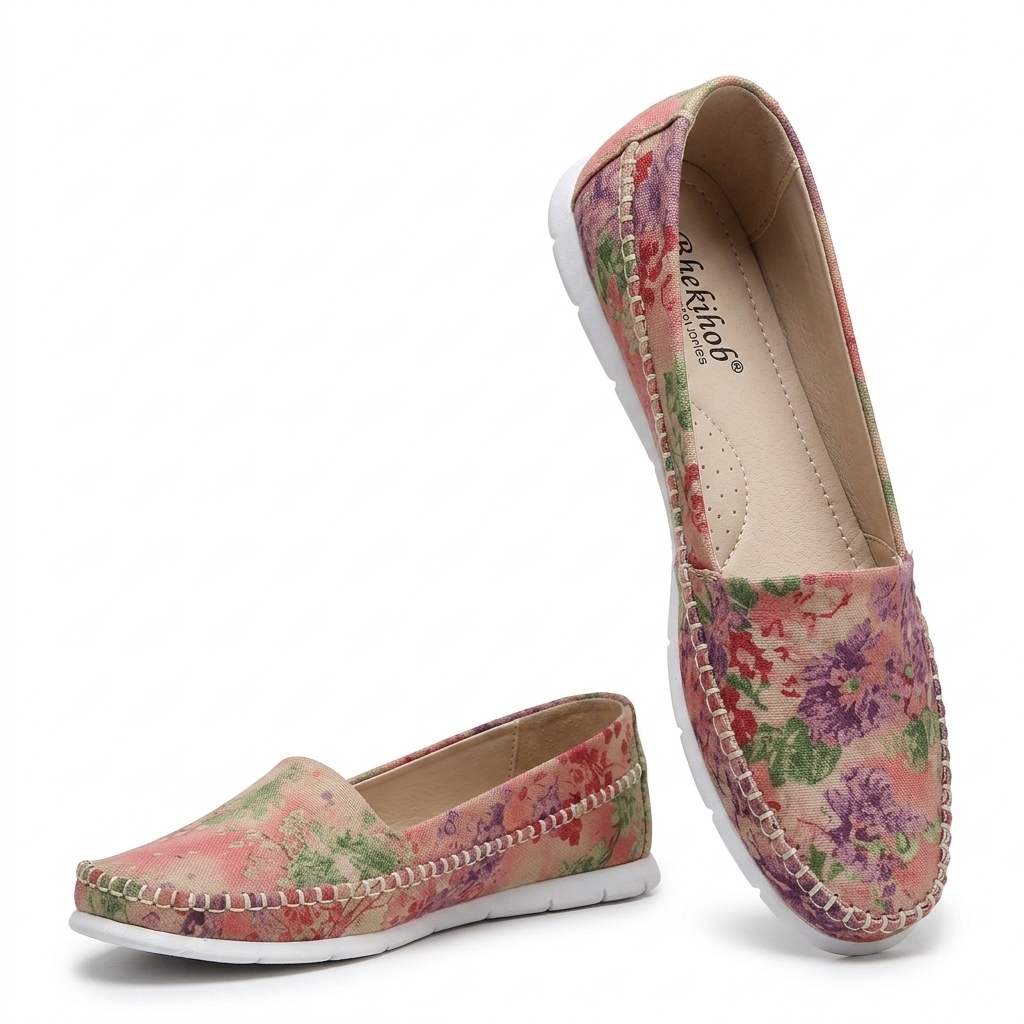 Floral Print Casual Loafers for Women