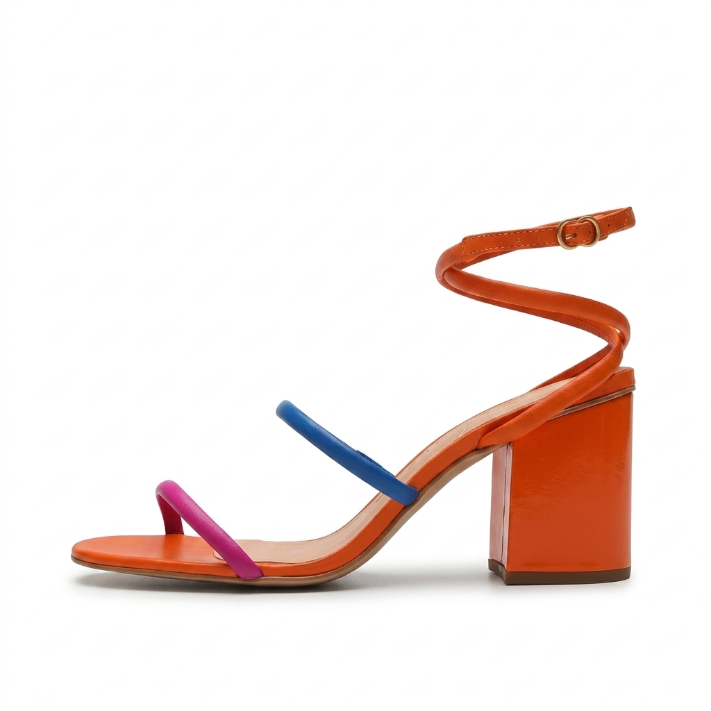 Trendy Multicolored Block Heel Sandals for Women