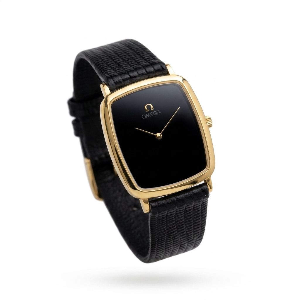 Minimalist Gold Tone Black Dial Analog Watch